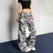 Women's Clothing Retro Camouflage Paratrooper Pants Ins Street Loose Design Micro Flared Workwear Trousers_mkmklike.com