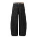 American Style Washed Scimitar Plush Patchwork Jeans Men's High Street Trendy Design Wide Leg Long Pants_mkmklike.com