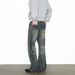 Vintage Washed Denim Jeans Relaxed Fit Retro Bootcut Pants for Men 90s Street Style Distressed Detailing Non-Stretch Cotton Blend_mkmklike.com