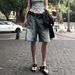 Unisex Washed Denim Shorts Casual Style Unique Pockets Summer Trendy Brand Five Point Pants_mkmklike.com