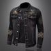 Men’s Distressed Denim Jacket – Vintage Black Embroidered Oversized Coat (M-4XL) – Retro Streetwear For Fall & Winter_mkmklike.com