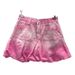 Pleated Skirt For Women Summer New Style Gradient Pink High Waist Slim A Line Anti Exposure Denim Bud Short Skirt_mkmklike.com