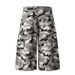 Men's Retro American Style Multi Pocket Pleated Camouflage Capri Pants Summer Trendy Wide Leg Loose Straight Casual Style_mkmklike.com