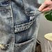 Men's Washed Vintage Style Distressed Patched Jeans Tapered Straight Leg High Street Fashion Cool Trendy Long Pants_mkmklike.com