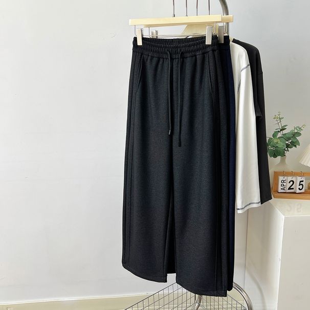 Clair High Waist Denim Wool Scimitar Women's Autumn And Winter Thickened Casual Loose Slimming Versatile Lazy Drawstring Wide_mkmklike.com