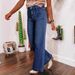 Women's Clothing New Dark Blue High Waist Wide Leg Jeans Women's Fashion Retro Straight Pants_mkmklike.com