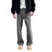 Urban Streetwear Washed Distressed Patchwork Cargo Pants High-Fashion Loose Straight Leg Casual Denim Pants For Men_mkmklike.com