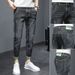 BOY Men's Jeans For Spring And Autumn, Trendy Slim Fit, Casual Straight Leg Pants, 2024 New Thin Autumn Style_mkmklike.com