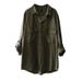 Chicco Tencel Long Sleeve Shirt Vintage Thin Loose Slimming Plus Size Denim Top Women Army Green Versatile_mkmklike.com