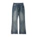 Men's Premium Cotton Blend Bootcut Jeans – Classic Straight-Leg With Stretch, Vintage Wash & Mid-Rise Comfort For Casual Wear_mkmklike.com