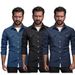 Men's Denim Shirt Jacket - Stretch Comfort Fit Casual Open Front Shirt For Everyday Wear, Lightweight Breathable Cotton Blend, S-3XL_mkmklike.com