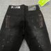 Men's High Street American Vintage Splatter Graffiti Black Jeans - Loose Fit Straight Leg Wide Trousers For Casual Streetwear Vibe_mkmklike.com