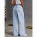 Women's High-Waisted Straight Leg Jeans - Stretch Cotton Comfort Fit In 6 Washes (Black, Light Blue, Medium Blue, Dark Blue, Charcoal)_mkmklike.com