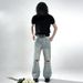 Men's Ripped Knee Straight Leg Jeans Trendy American Street Style Loose Fit Versatile Wide Leg Pants Mid Waist Black Blue Cotton_mkmklike.com