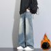 Fleece Thickened Jeans Retro Straight Pants Tooling Casual Pants For Men And Women_mkmklike.com