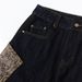 Unique Design Denim Scimitar Men's Workwear Long Color-Block Snake Pattern Pocket Loose Wide-Leg Sickle Pants Trendy_mkmklike.com