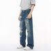 Men's Clothing Men's Wear New Niche Irregular Distressed Holes Heavy Work Street Style Straight Jeans Trend_mkmklike.com