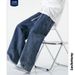 Men's Straight Leg Jeans Versatile Blue Grey Loose Fit Wide Leg Pants Trendy Archer0603 Casual Denim_mkmklike.com
