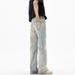 Men's Vintage Washed Denim Bell Bottom Trousers Slim Fit Retro Rock Style Stretch Jeans_mkmklike.com