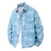 American Tie Dye Long Sleeved Shirt Men In Spring Autumn, New Casual Loose Collared Jacket For Men, Cool And Stylish_mkmklike.com