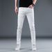 2022 Spring/Summer New High-End Men's Jeans Korean Style Stretch Cotton Slim Fit Casual Solid Color Waterproof Pants_mkmklike.com