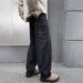 Men's Winter Relaxed Fit Straight Leg Jeans - Dark Blue Classic Denim Pants For Casual & Daily Wear (M-3XL)_mkmklike.com