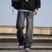 Retro Style Men's Jeans High Street Loose Wide Leg Pants Trendy Straight Leg Jeans For Spring Autumn_mkmklike.com