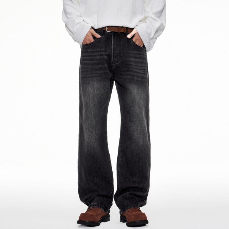 Nordmann Muqiu Clothing | 2025 Autumn Winter New American Retro Distressed Washed Jeans Men's Loose Straight Long Pants_mkmklike.com