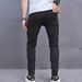 Men's Distressed Denim Pants – Punk-Inspired Ripped Jeans With Wrinkled & Bleached Effect (Sizes 28-38, Mid-Rise, 85% Cotton, Stretch Comfort)_mkmklike.com