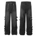 Men's Clothing Retro Straight Belt Overalls Men's Street Style Y2K Zipper_mkmklike.com