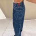 Women's High-Waisted Flared Jeans With Vintage Print - Stretch Denim For Retro Street Style (S/M/L)_mkmklike.com
