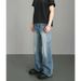 Men's Clothing High Street Men's Straight Leg Jeans Cleanfit Twill Lightning Crack Washed Slight Flare For Formal & Casual For Men_mkmklike.com