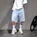 Cross-border Foreign Trade American Style Street Cool Denim For Men, Trendy Brand Loose Straight Five-point Shorts_mkmklike.com