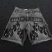 Men's Clothing Summer New Washed Black And Gray Men's Denim Shorts Slim Fit Elastic Ink Splash Hole Patch Shorts_mkmklike.com