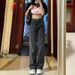 Women's High-Waisted Straight-Leg Jeans - Stretch-Free Cotton Wide-Leg Trousers For Spring & Fall (Black Grey/Blue/White, S-2XL)_mkmklike.com