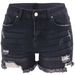 Women's High-Waisted Ripped Denim Shorts – Stretch Comfort, Distressed Style & Trendy Frayed Hem_mkmklike.com