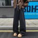 Vintage Blue American-style Curved Hem Jeans For Men, Summer High Street Vibe, Washed Wide-leg Pants, Casual Slightly_mkmklike.com