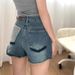 Women's High Waist Denim Shorts - Stretchy Comfort, Flattering Fit, Casual & Trendy Summer Shorts For Petite & Plus Size_mkmklike.com