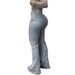 Women's High Waist Flare Jeans Stretchy Slim Fit Bootcut Pants Vintage Denim Casual Streetwear Fashion Trends_mkmklike.com