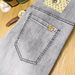 Men's Clothing Summer Thin Men's Light Gray Lyocell Ice Oxygen Jeans Breathable Slim Fit Small Straight Men's Trousers New Arrival_mkmklike.com