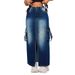 Women's Clothing New Denim Fashion Bag Slit Long Skirt Source_mkmklike.com