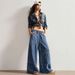 High Waist Flared Jeans for Women Retro Washed Butterfly Detail European American Style Cross Border Wholesale Foreign Trade Hot Item_mkmklike.com