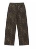 American Retro Leopard Print Jeans For Women Summer Trendy Brand Niche Wide-Leg Straight Loose Draped Casual Long Pants_mkmklike.com