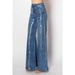 Women's High-Waisted Flared Jeans With Sparkling Sequins – Vintage Washed Wide Leg Pants For Effortless Elegance_mkmklike.com