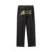 Men's Clothing High Street Hip Hop Flying Dog Print Jeans - Loose Fit Straight Leg Casual Trousers For Teen Boys (Black With White/Yellow Dog Print)_mkmklike.com