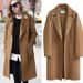 Women's Clothing Women's Long Wool Coat Double-Faced Overcoat Loose Fit Trench Coat For Autumn Winter Casual Outerwear In Camel & Black_mkmklike.com