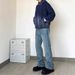 Men's Clothing American Retro Cleanfit Loose Flared Jeans Vintage Cleanfit Wide Leg Flared Jeans High Street Vibe Slimming Casual Washed Denim Pants_mkmklike.com