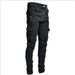 Men's Clothing New Jeans Men's Side Pocket Elastic Skinny Jeans_mkmklike.com