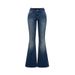 Fashionable Women's Flared Denim Pants Embroidered Back Pocket Design, Embellished With Rhinestones, Suitable For All_mkmklike.com
