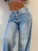 K New Retro Long Wide Leg Pants For Spicy Girls, Loose Jeans For Women, High Waisted Straight Leg Pants_mkmklike.com